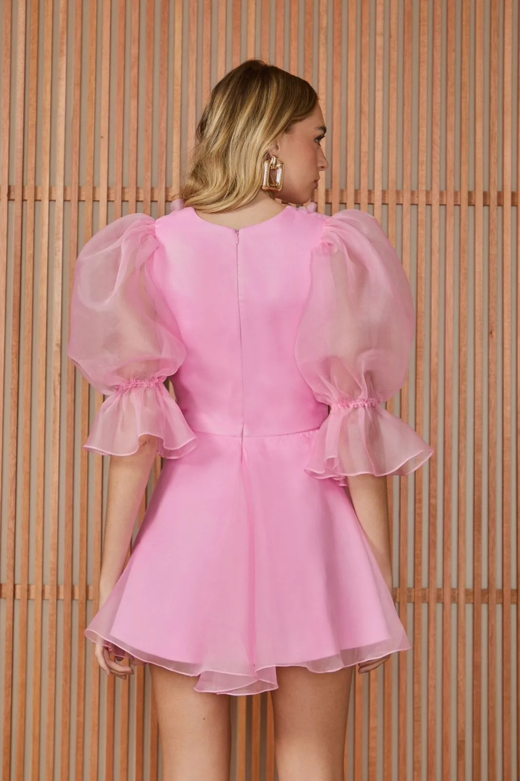 VESTIDO CURTO LOREN FLORES APLICADAS BALLET - Imagem 2