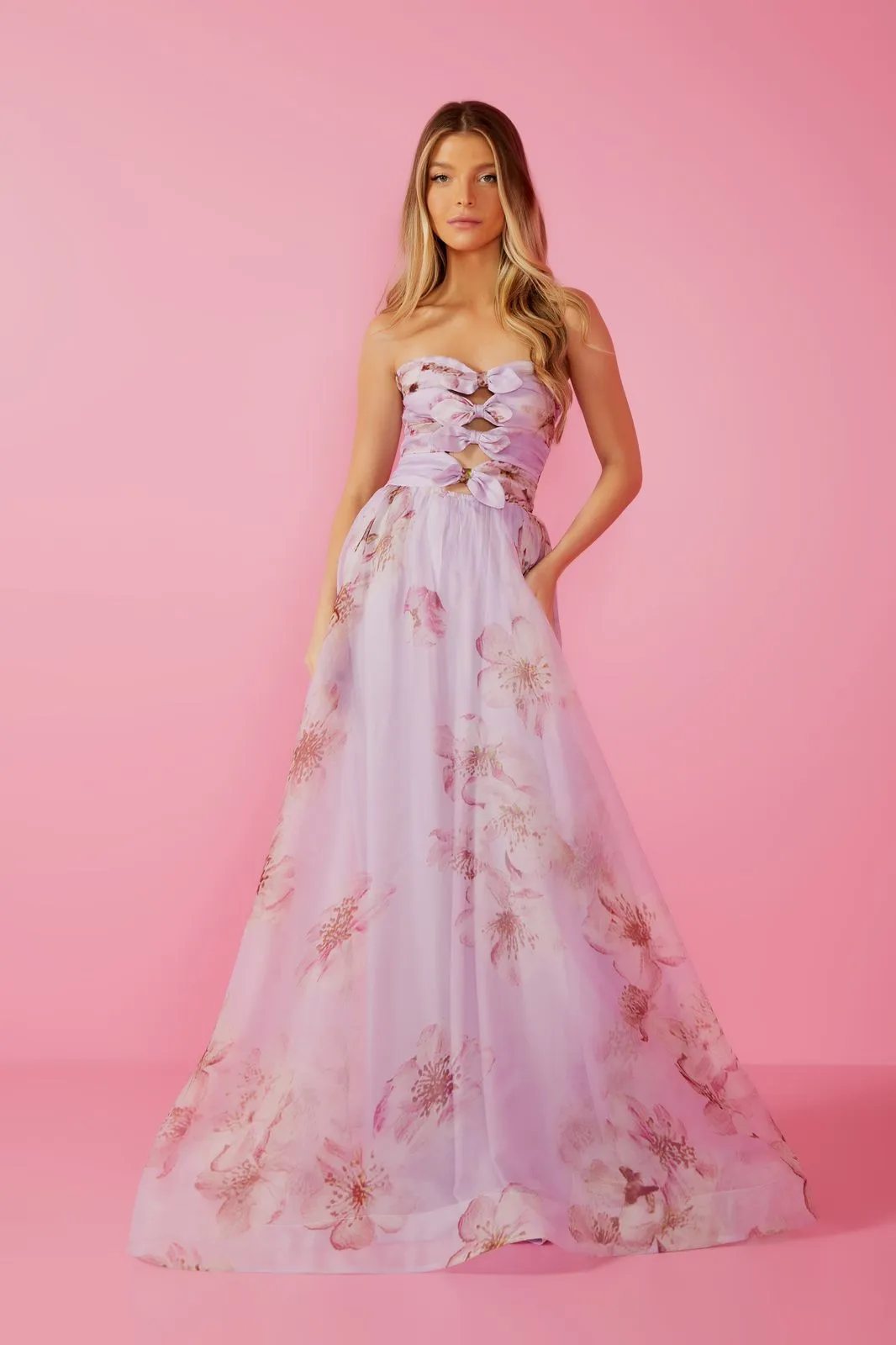 Vestido - VESTIDO LONGO LUNA ESTAMPA FLOR LAVANDA