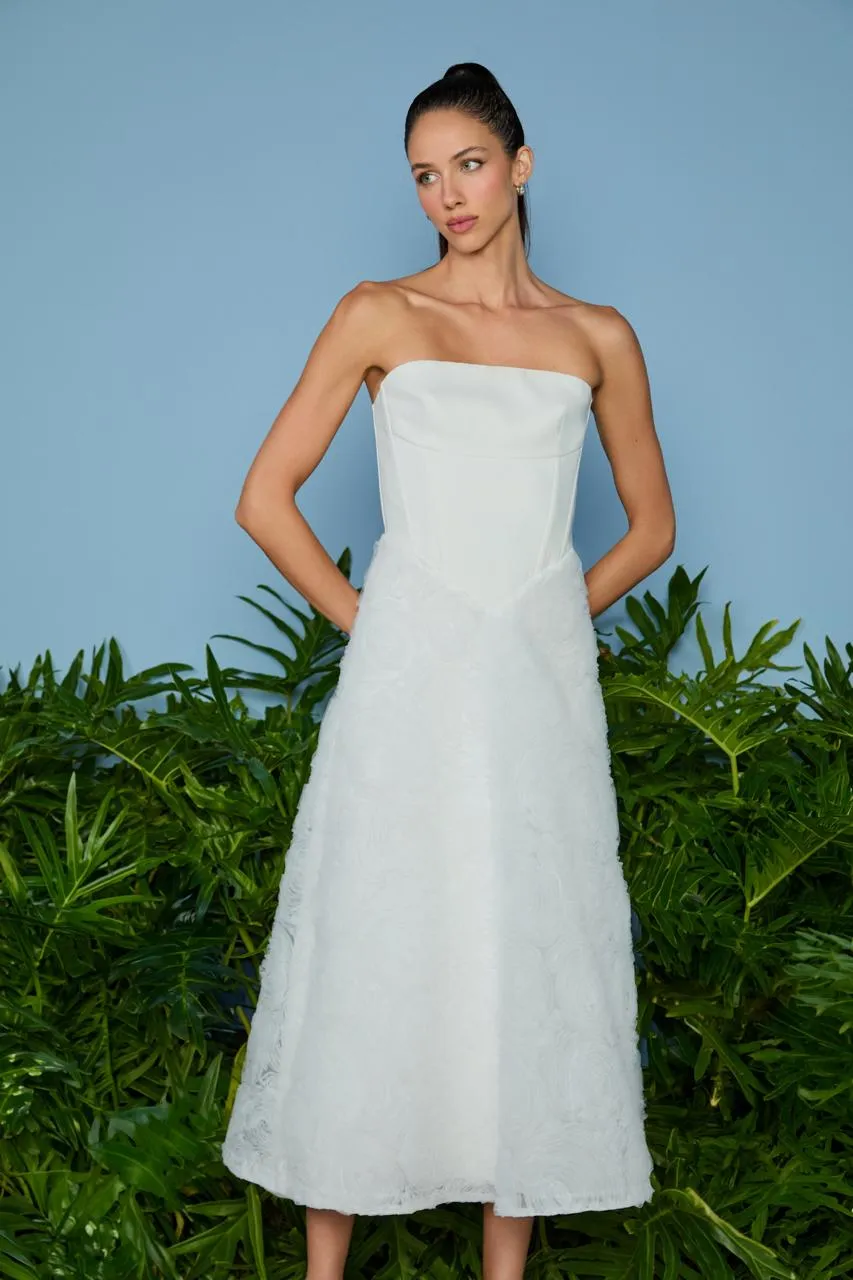 VESTIDO MIDI GIANE SAIA TULE 3D - Imagem 3