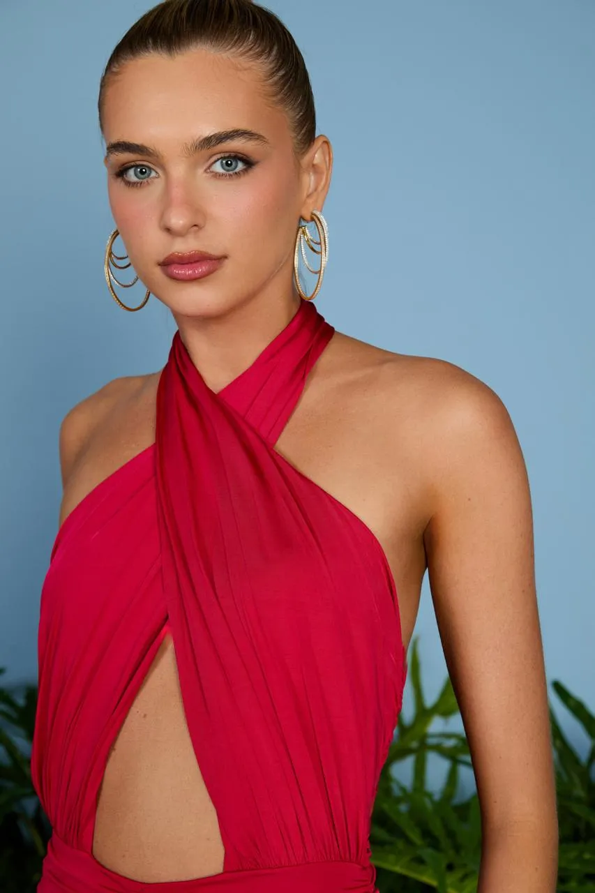 VESTIDO MIDI LUANA ABERTURA FRONTAL ROMA - Imagem 3