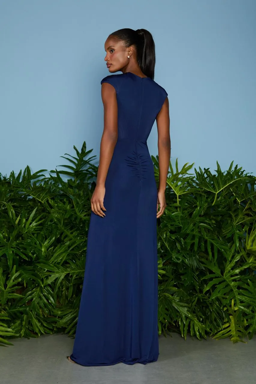 VESTIDO LONGO OLIVIA ABERTURA FRONTAIS NAVY - Imagem 2